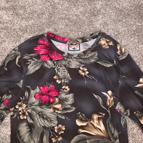 Caribbean Joe Womens Flower Top - Picture 6 of 8